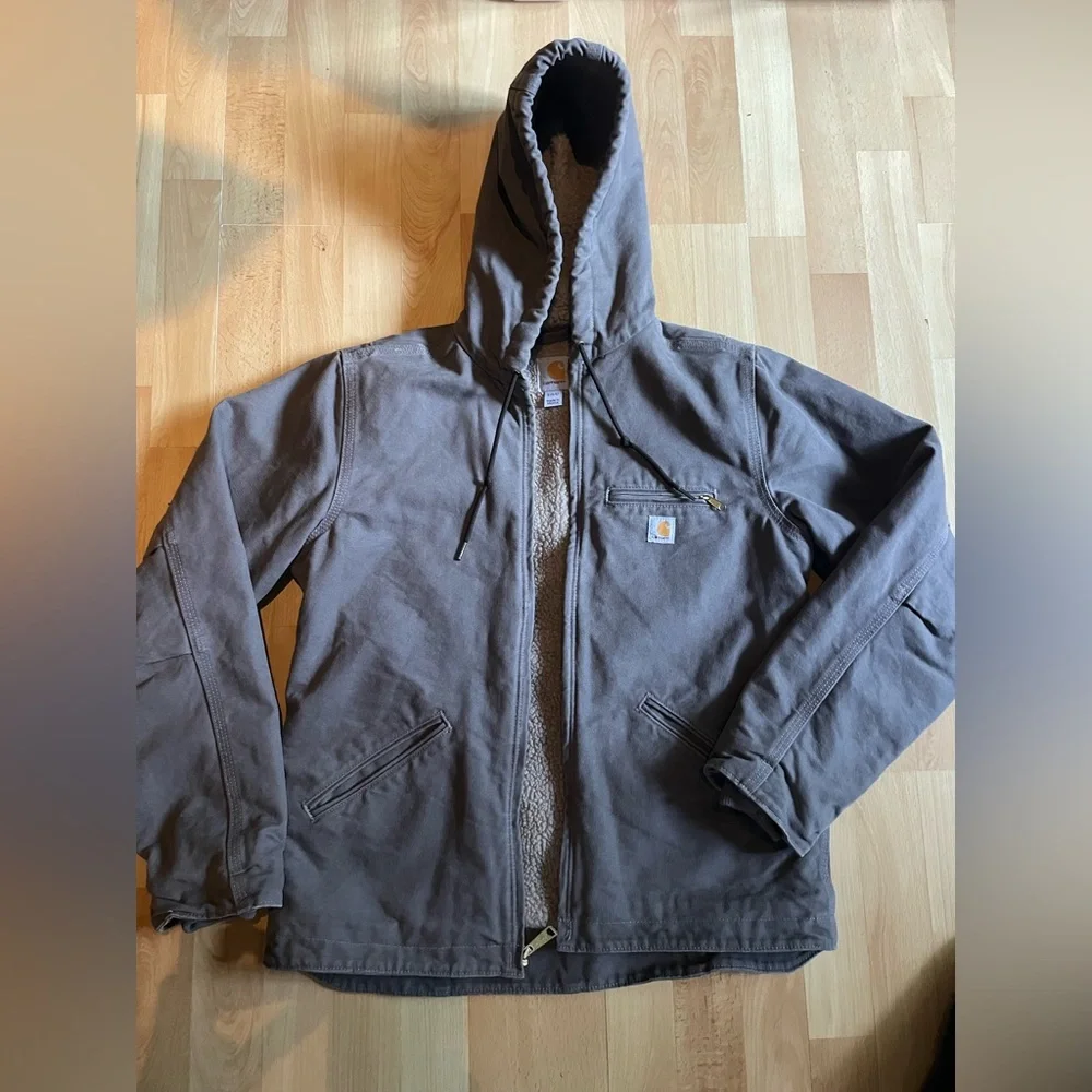 NWOT Carhartt Women's Loose Fit Washed Duck Sherpa Lined Jacket - Picture 3 of 13